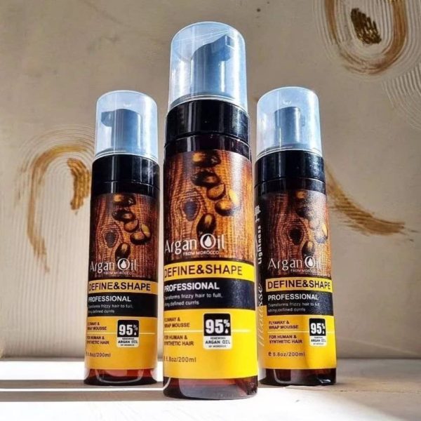 موس مو لایتنس مدل روغن آرگان حجم 200 میلی‌لیتر، حفظ حالت قوی، دارای رایحه